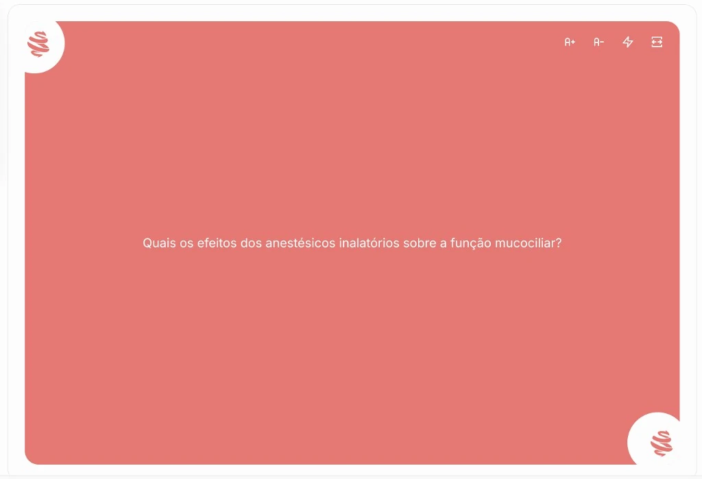 Flashcard MedCof Anest sobre anestésicos inalatórios