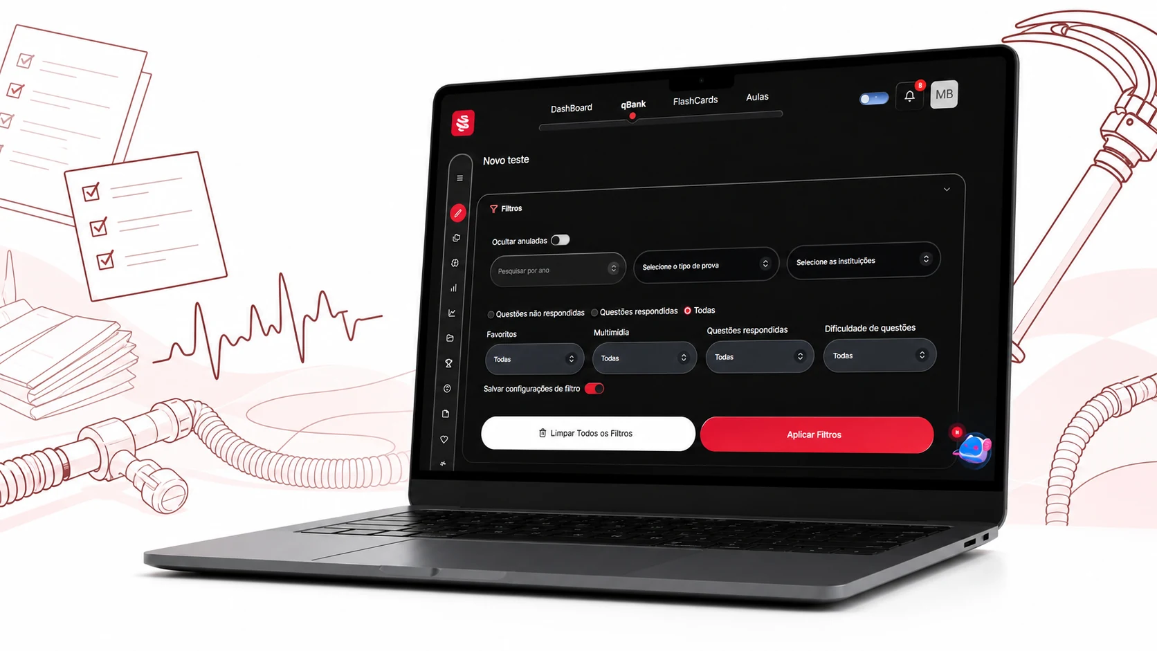 Teste direcionado de revisão na plataforma MedCof Anest